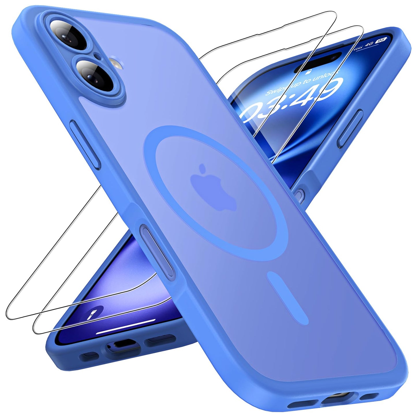 TOCOL Magnetic ovitek iPhone 16 Plus ultramarin + 2 stekli