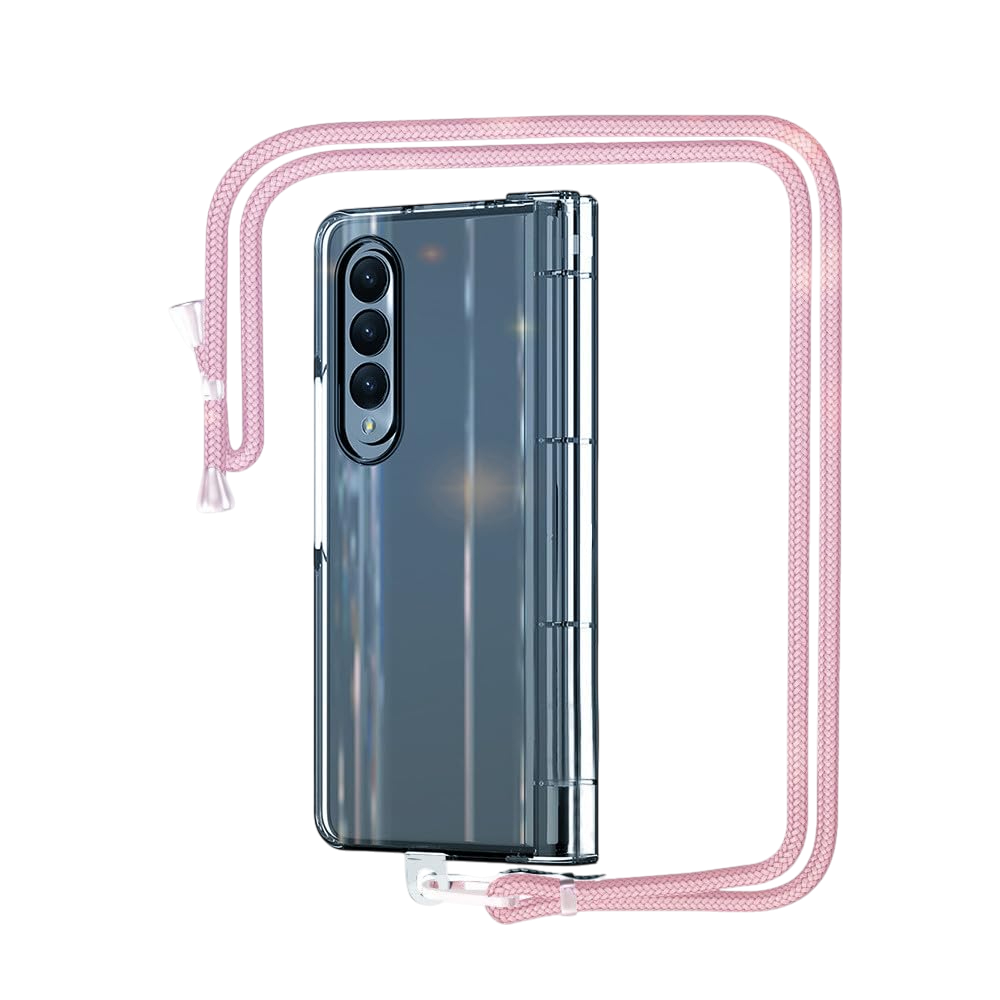 Prozoren ANFAIRLACE ovitek z roza vrvico za Samsung Galaxy Z Fold 4