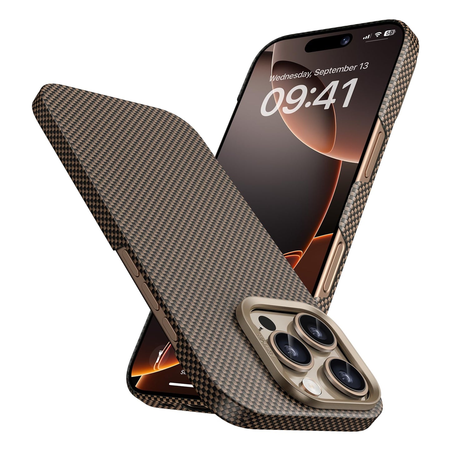 Benks Magnetic Armor TINT ovitek iPhone 16 Pro Max zlata MagSafe zašèita