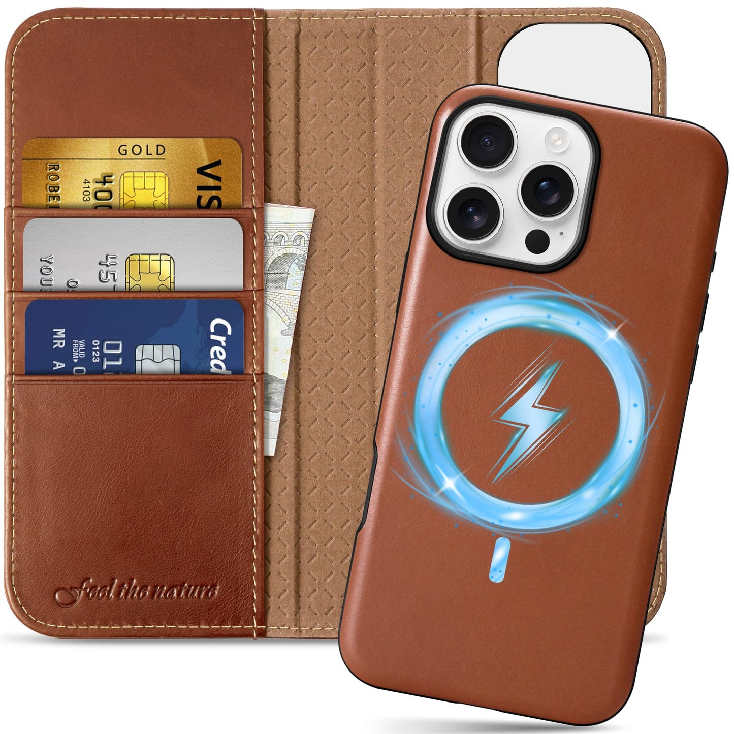 SHIELDON-2v1-denarnica-za-iPhone-16-Pro-Max-6-9-pravo-usnje-RFID-stojalo-retro-rjava:SHIELDON 2v1 denarnica za iPhone 16 Pro Max (6,9") – pravo usnje, RFID, stojalo, retro rjava