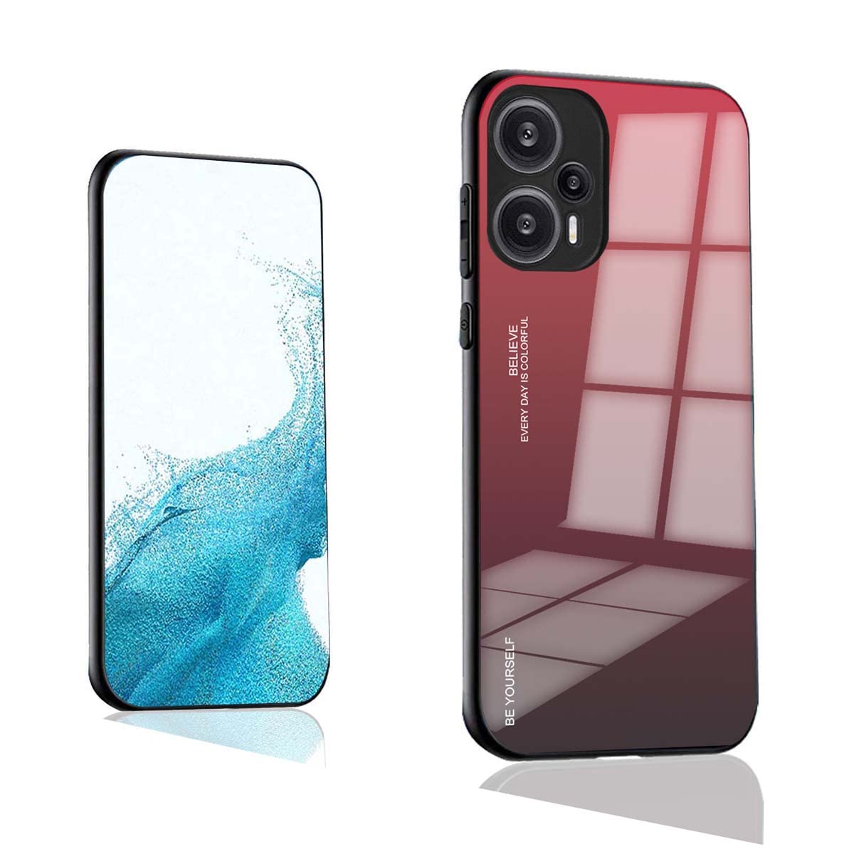 GOKEN Case for Xiaomi Poco F5 - Gradient Tempered Glass, TPU Protection