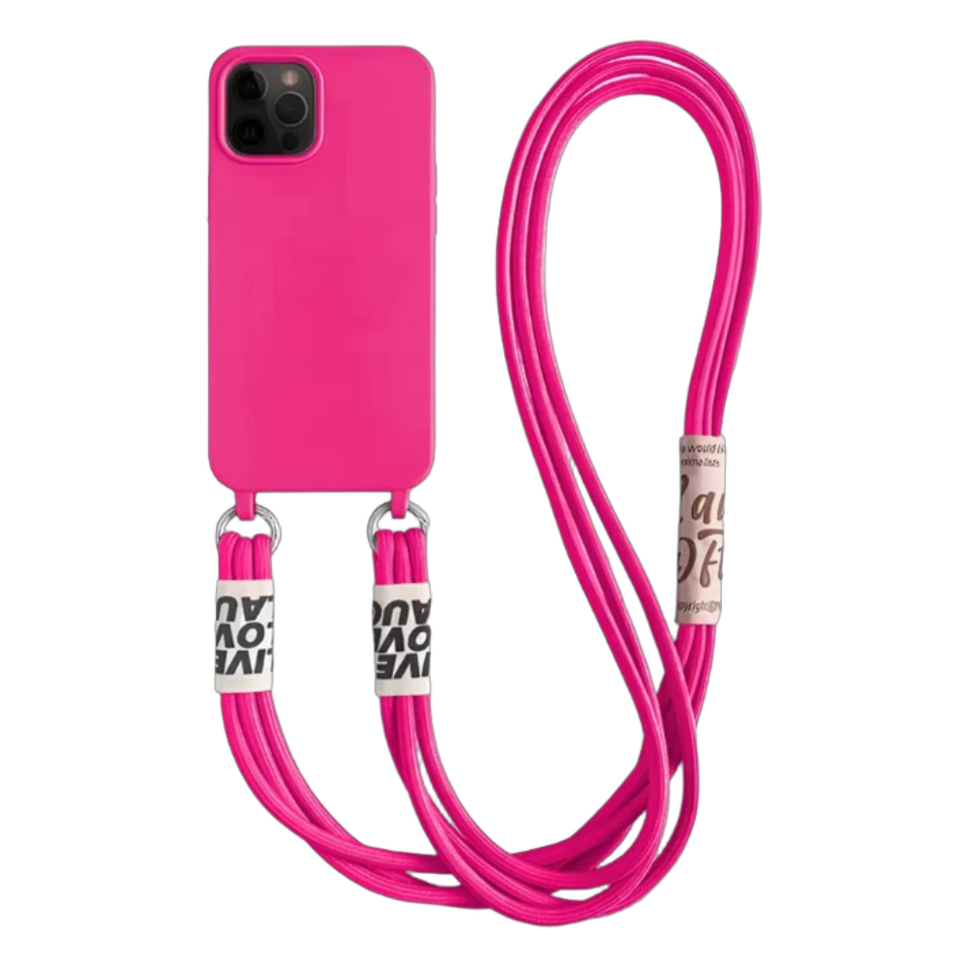 Ovitek Bakicey Hot Pink z nastavljivo vrvico za iPhone 13 Mini