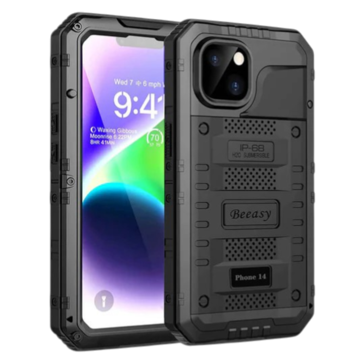Beeasy vodoodporen 360 ovitek za iPhone 14 Plus črna – zaščitni etui
