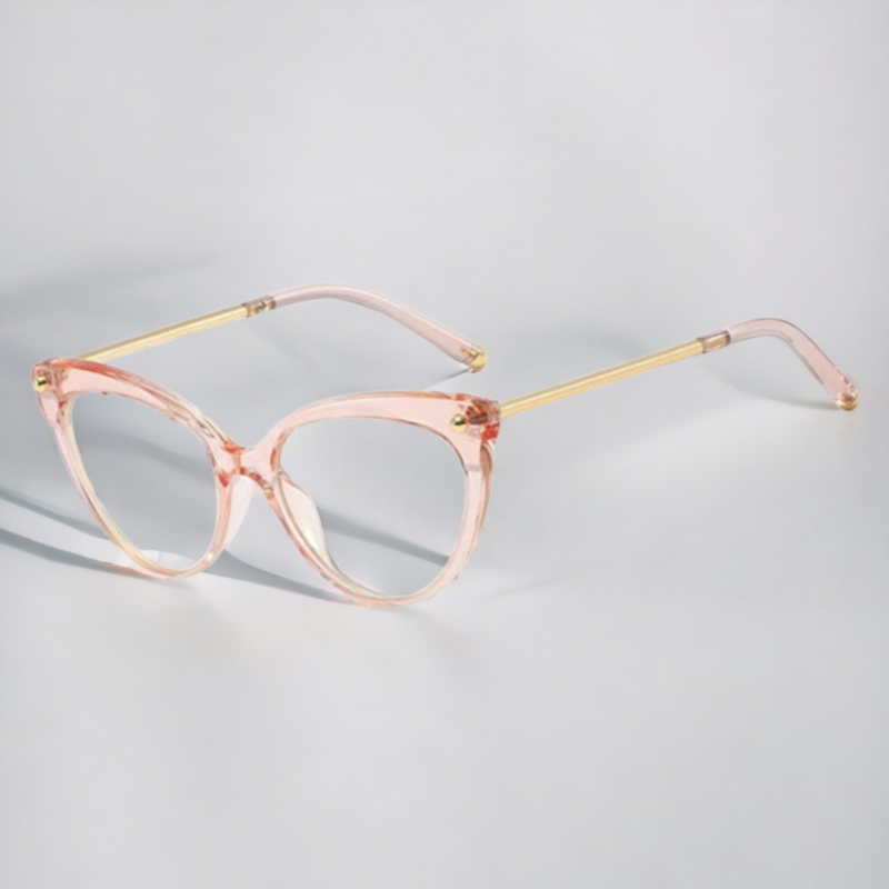 Modna očala z zaščito proti modri svetlobi "Cat Eye - Clear Pink" - Roza – Techsuit