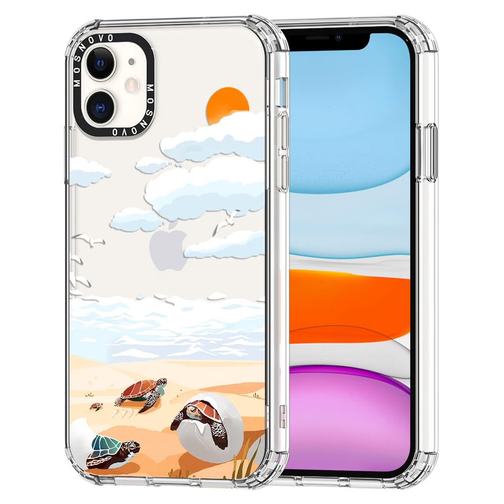 Ovitek MOSNOVO za iPhone 14 Plus Little Sea Turtle, prikupen motiv morske želve z zaščito telefona