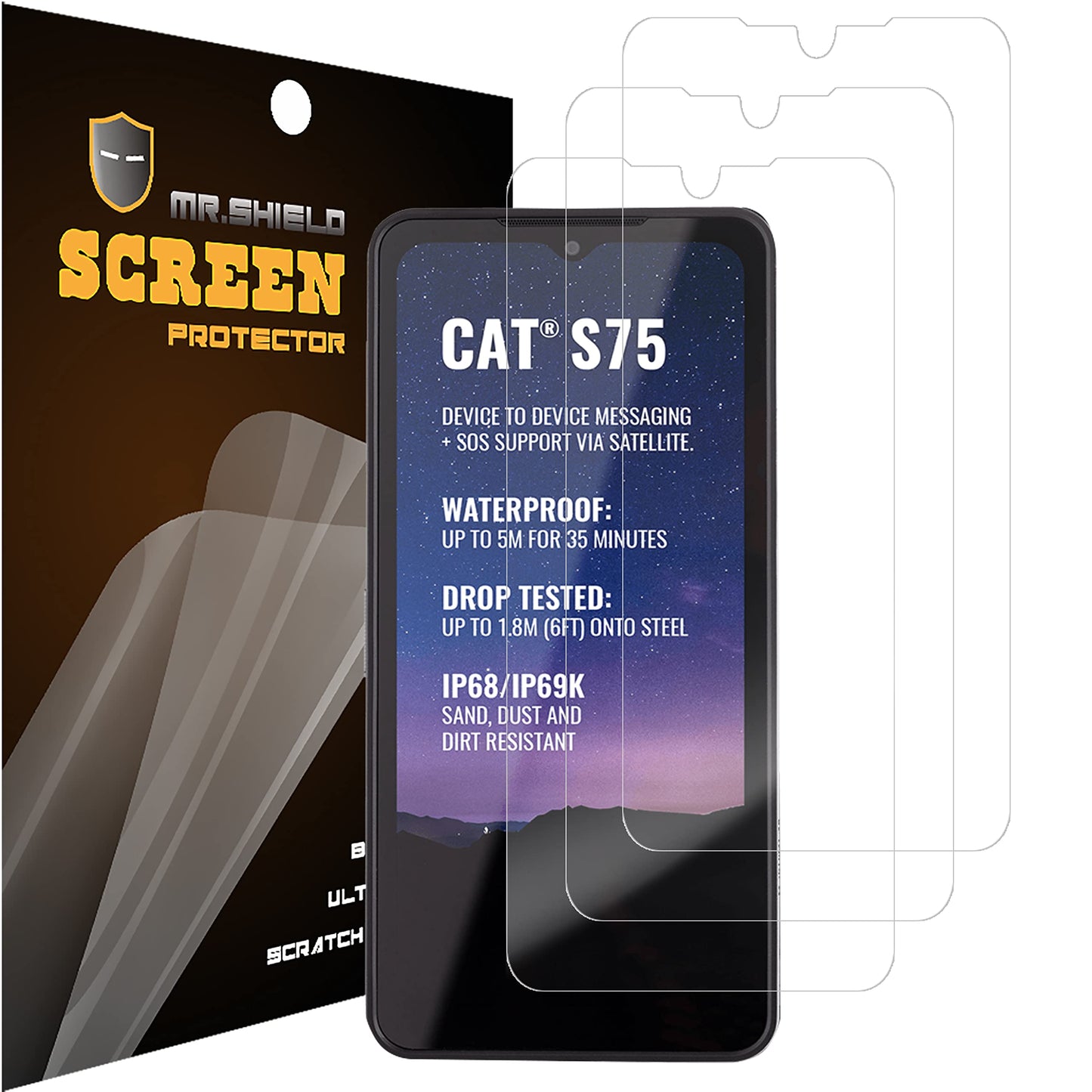 Cat S75 Screen Protector – Mr. Shield Premium Clear (Bubble-Free)