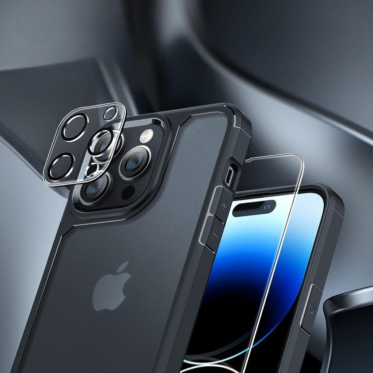 Ovitek za telefon + 2x zaščitno steklo + 2x zaščita za kamero "TAURI" iPhone 14 Pro – Infostyle
