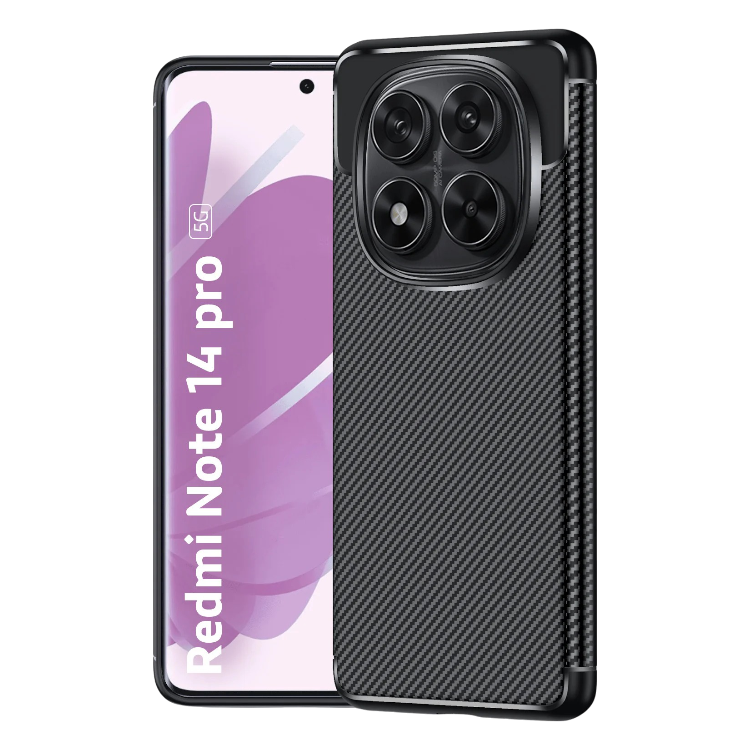 Ovitek za telefon "Carbon" Xiaomi Redmi Note 14 Pro 5G – Infostyle – Črna