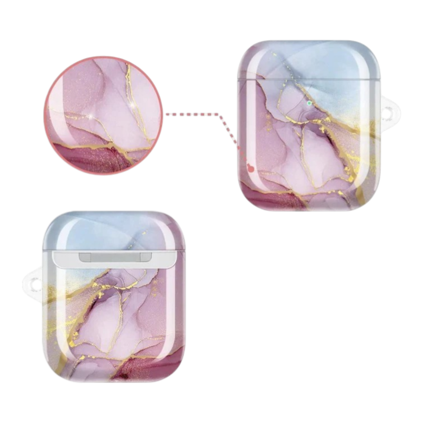 Marble ovitek za AirPods 1/2 – vijoličen zaščitni etui