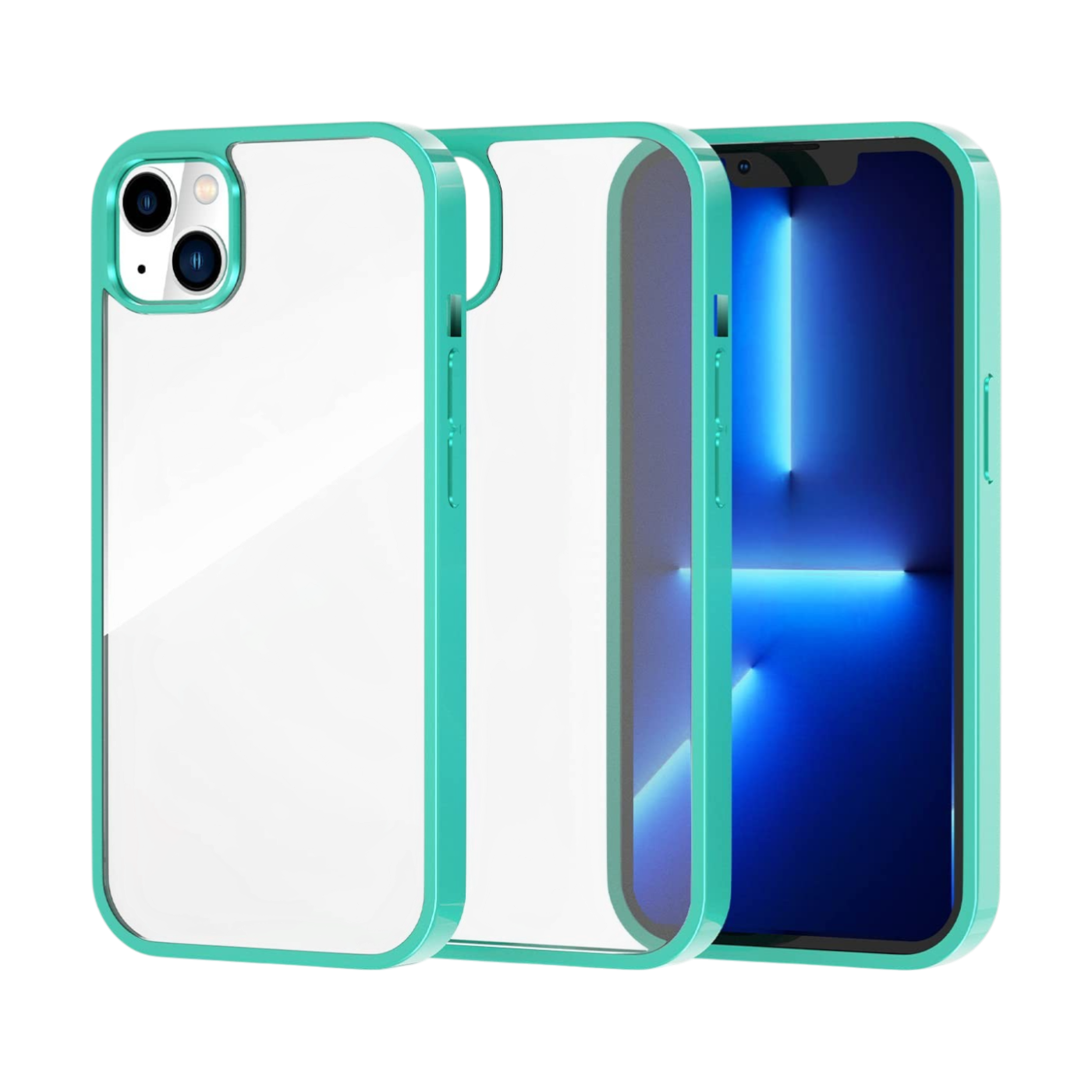 OBIMEEO prozorno zelena ovitek za iPhone 13 Pro zaščitni etui