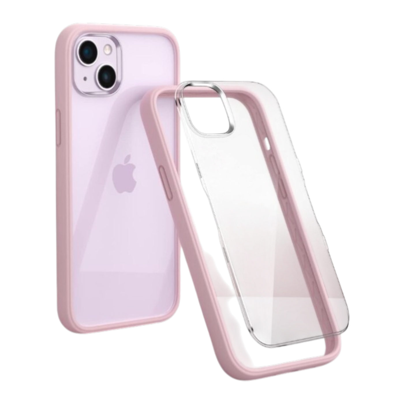 ORNARTO ovitek in 2x zaščitno steklo za iPhone 14 Plus roza komplet