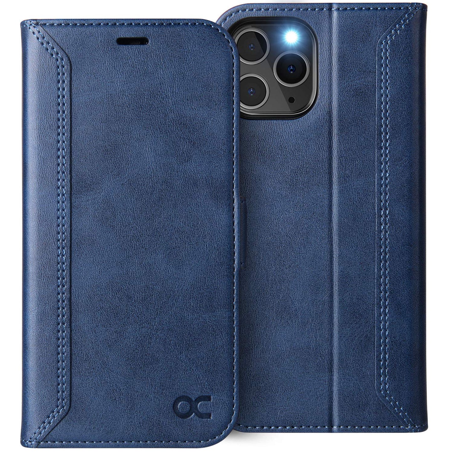 OCASE Retro preklopni ovitek za iPhone 12 Pro Max, RFID zaščita, stojalo, usnjen videz