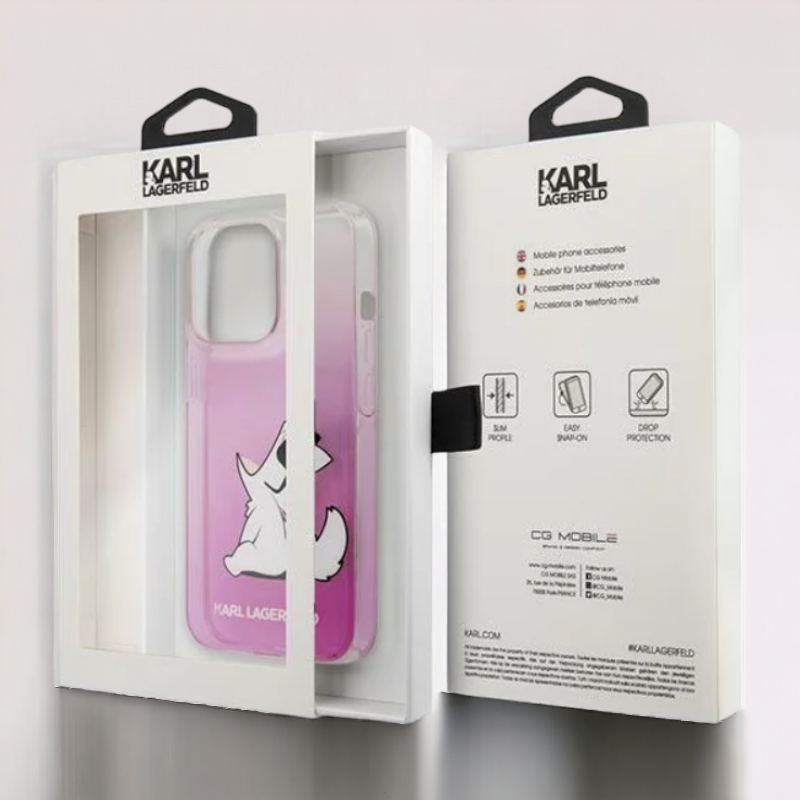 Ovitek Karl Lagerfeld "Choupette - pink" za iPhone 14/15 (KLHCP14SCFNRCPI)