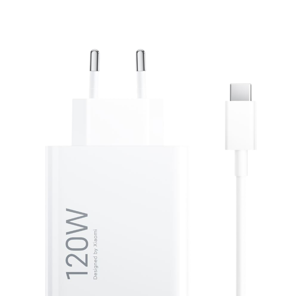 Komplet polnilnik "Xiaomi" 120W, Type-A + kabel type C – Bela