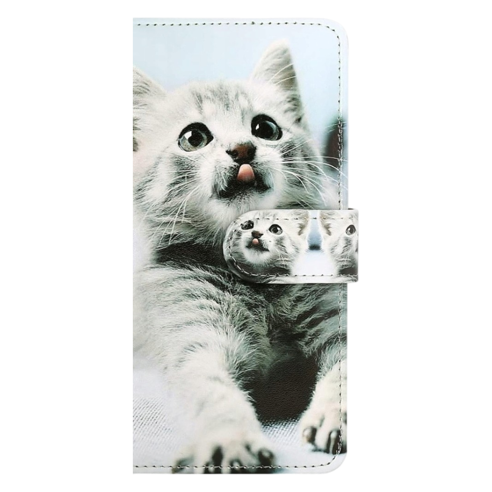 Preklopna torbica Koonero Gray Cat za iPhone 11 Pro Max zaščitni etui z motivom mačke