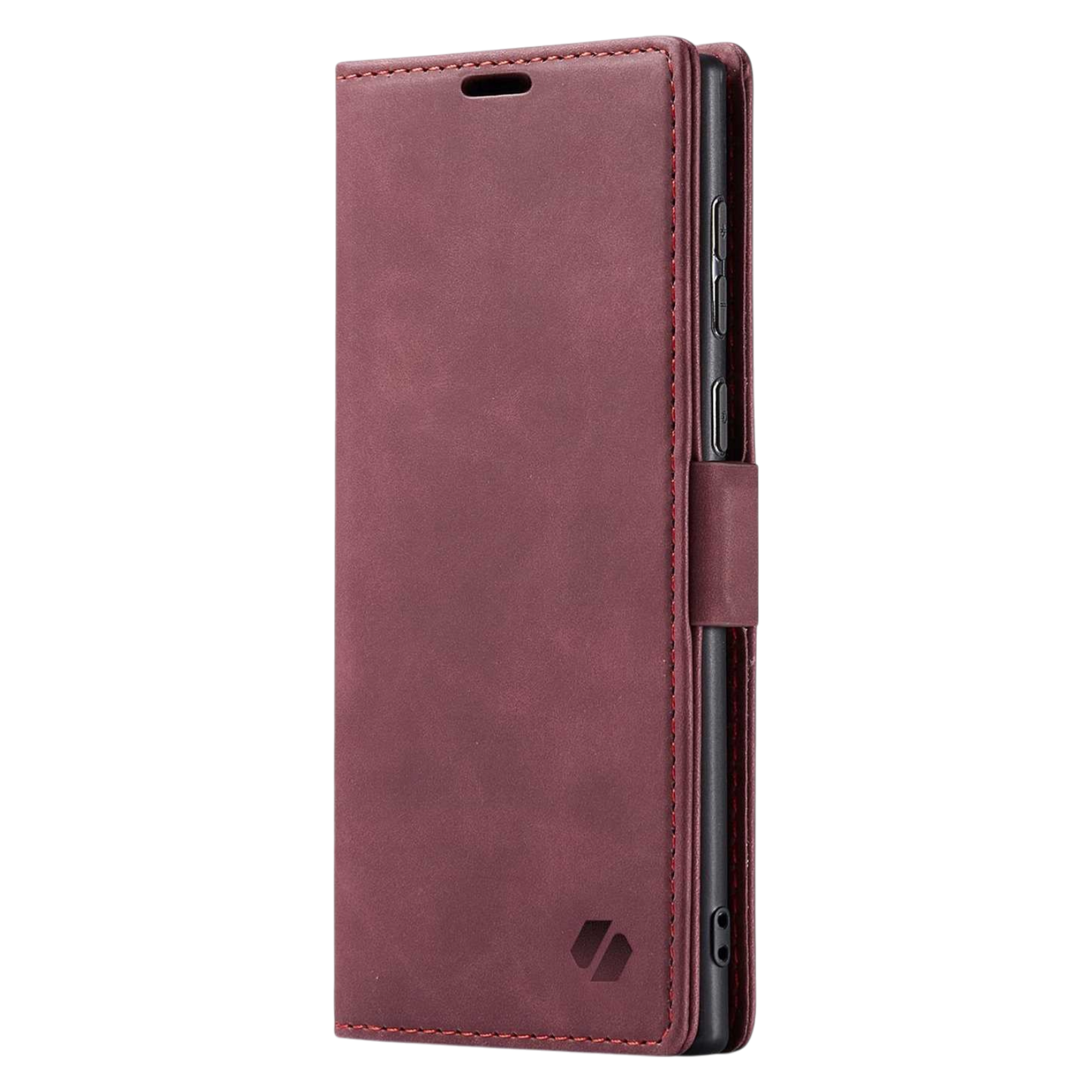 Flip case Neivi + protective film for Samsung Galaxy S23 Ultra – wine red