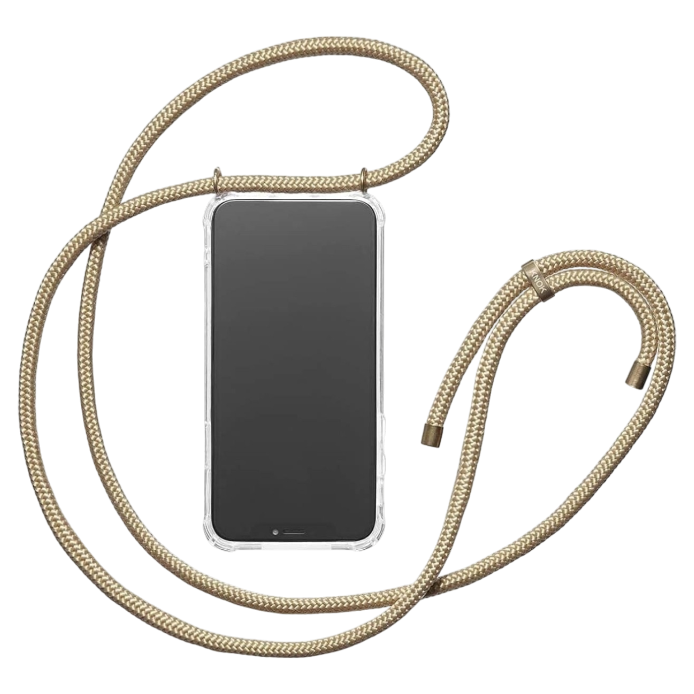 Prozoren ovitek z nastavljivo bež vrvico za iPhone 13 Mini