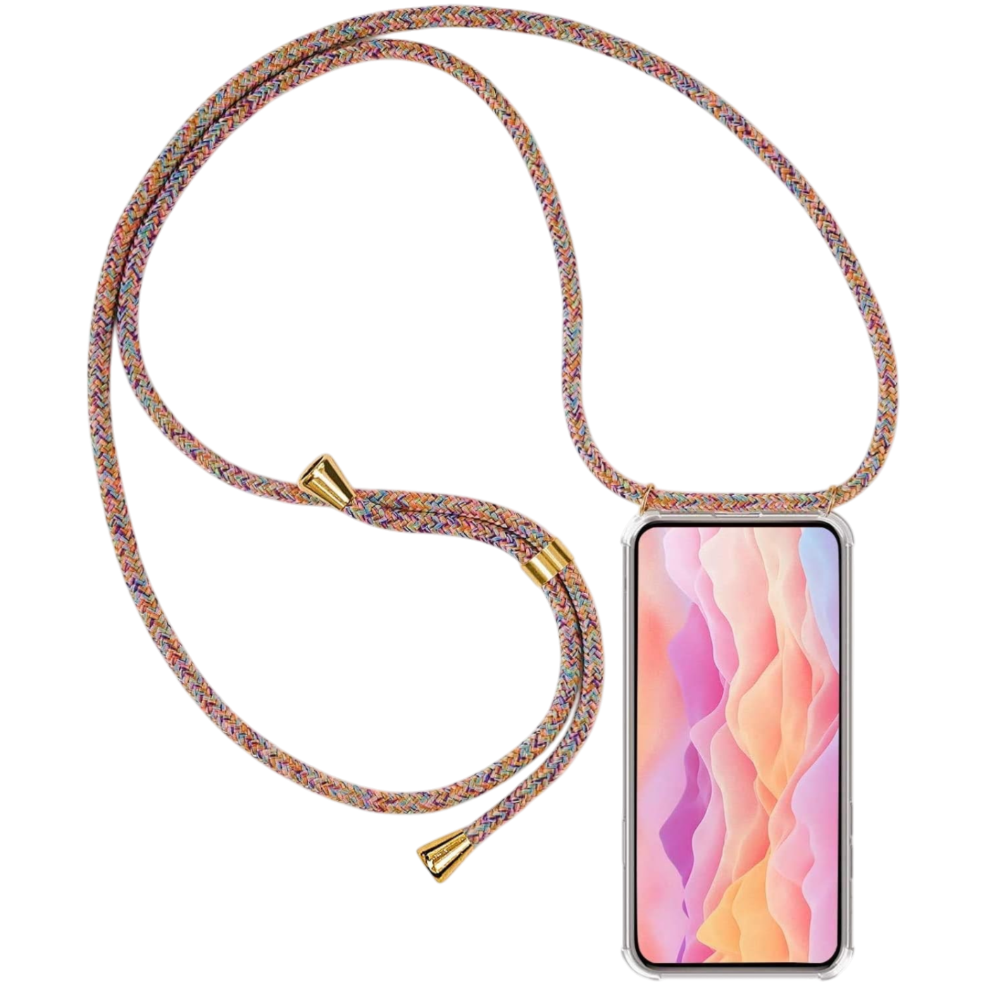 Prozoren ovitek Bigcousin z vrvico za Xiaomi Mi 9T / Redmi K20 / K20 Pro rainbow zaščitni etui