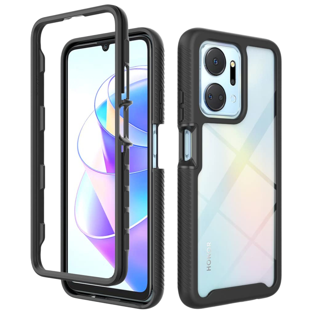 SEAHAI prozoren robusten ovitek za Honor X7a s črno obrobo