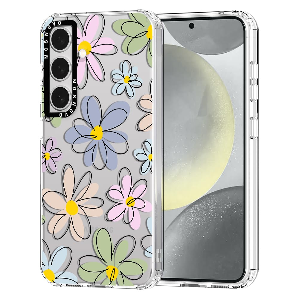 Ovitek MOSNOVO za Samsung Galaxy S24 Plus Linear Blossoms, minimalističen cvetlični dizajn z zaščito telefona