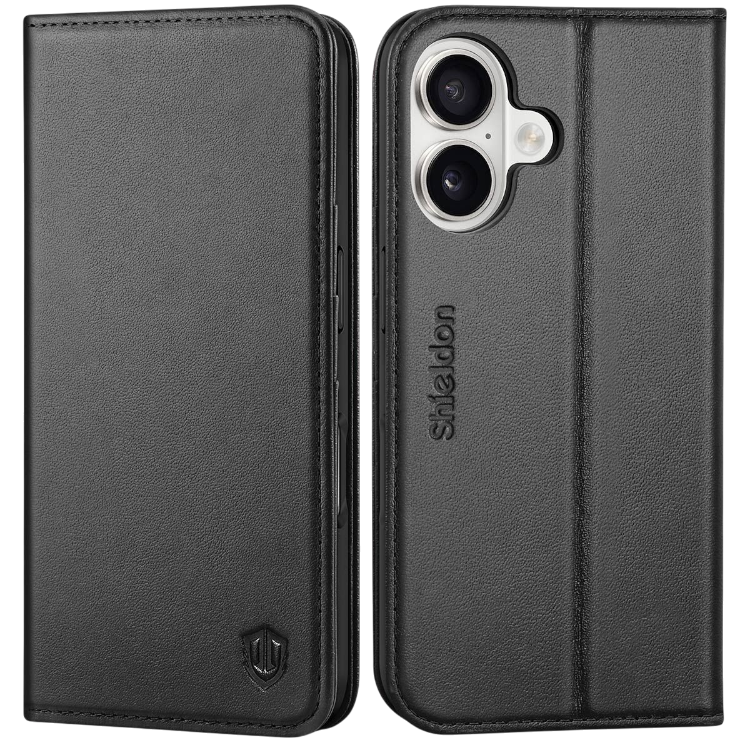 Preklopna torbica "SHIELDON" iPhone 16 Pro Max – Infostyle – crna