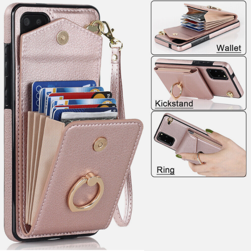 Večfunkcijski Silikonski ovitek "Wallet-Ring" za iPhone 14 Pro Max – Infostyle