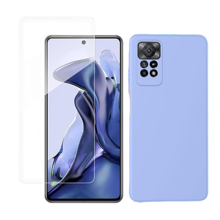 Ovitek "Yipsur" + zaščitno steklo za Xiaomi Redmi Note 11 Pro/11 Pro Plus, vijolična