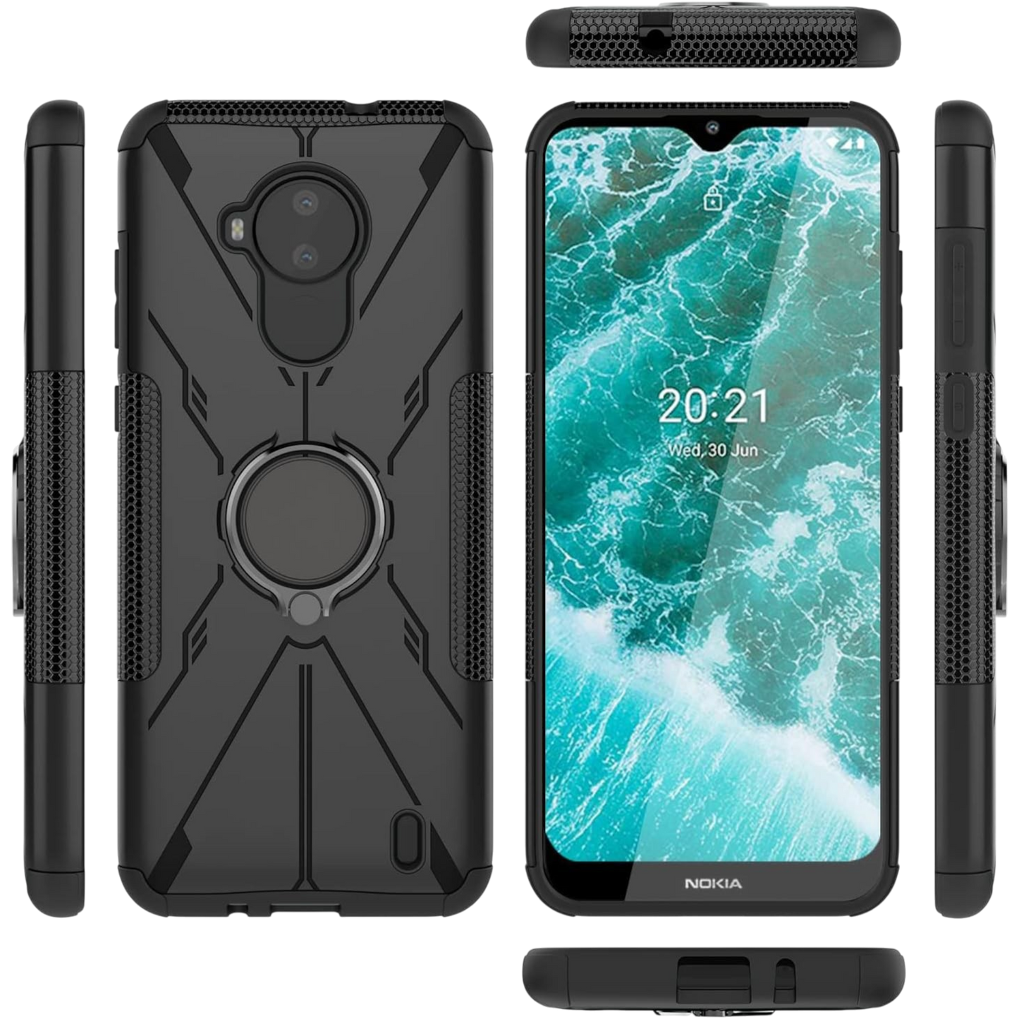 Ovitek "ring" za Nokia C30 črna – SHIEID