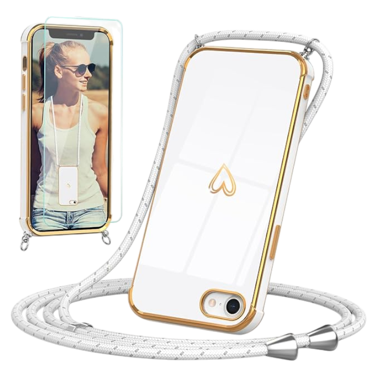 Ovitek z vrvico "Togestar" + zaščitno steklo za iPhone 7/8/SE 2020/SE 2022