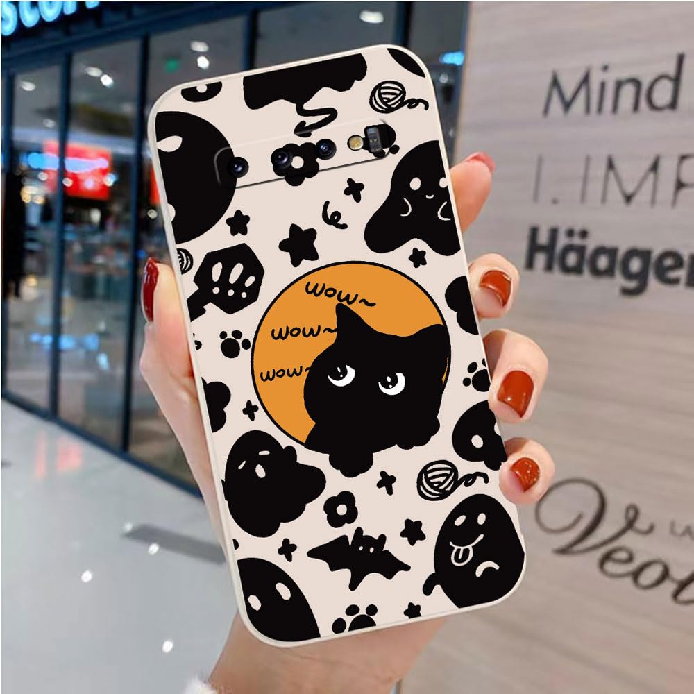 Cute TPU Case for Samsung Galaxy S10 Plus – White, Soft, with Cartoon Design