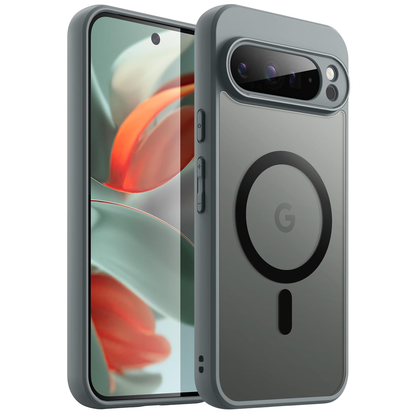 Magnetni ovitek JETech za Google Pixel 9 Pro XL 2024 - mat prosojno siva: JETech magnetni ovitek Google Pixel 9 Pro XL 2024 mat prosojno siva zaščita
