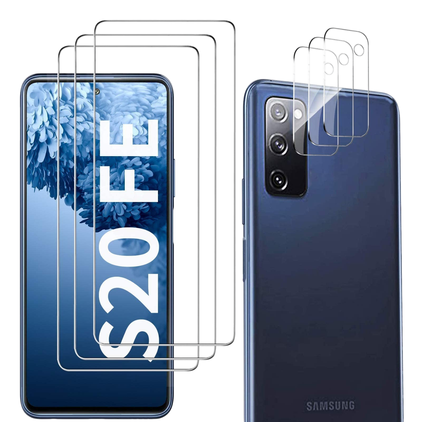 Zaščitno steklo in zaščita kamere za Samsung Galaxy S20 FE 5G komplet 2 plus 2 kaljeno steklo visoka odpornost
