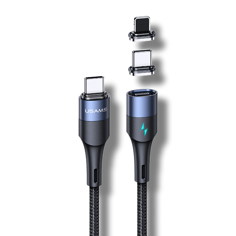 Magnetni polnilni in podatkovni kabel 2 v 1 - Črna