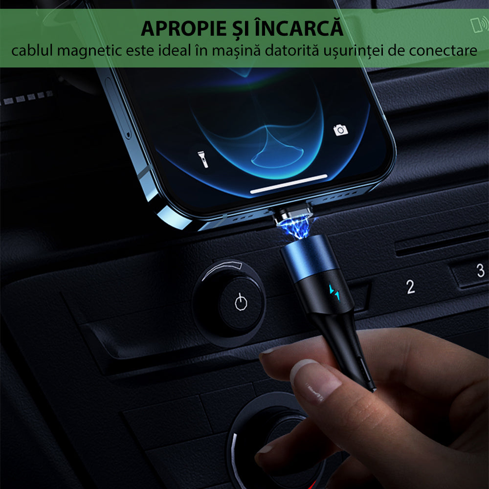 Magnetni polnilni in podatkovni kabel 2 v 1 - Črna