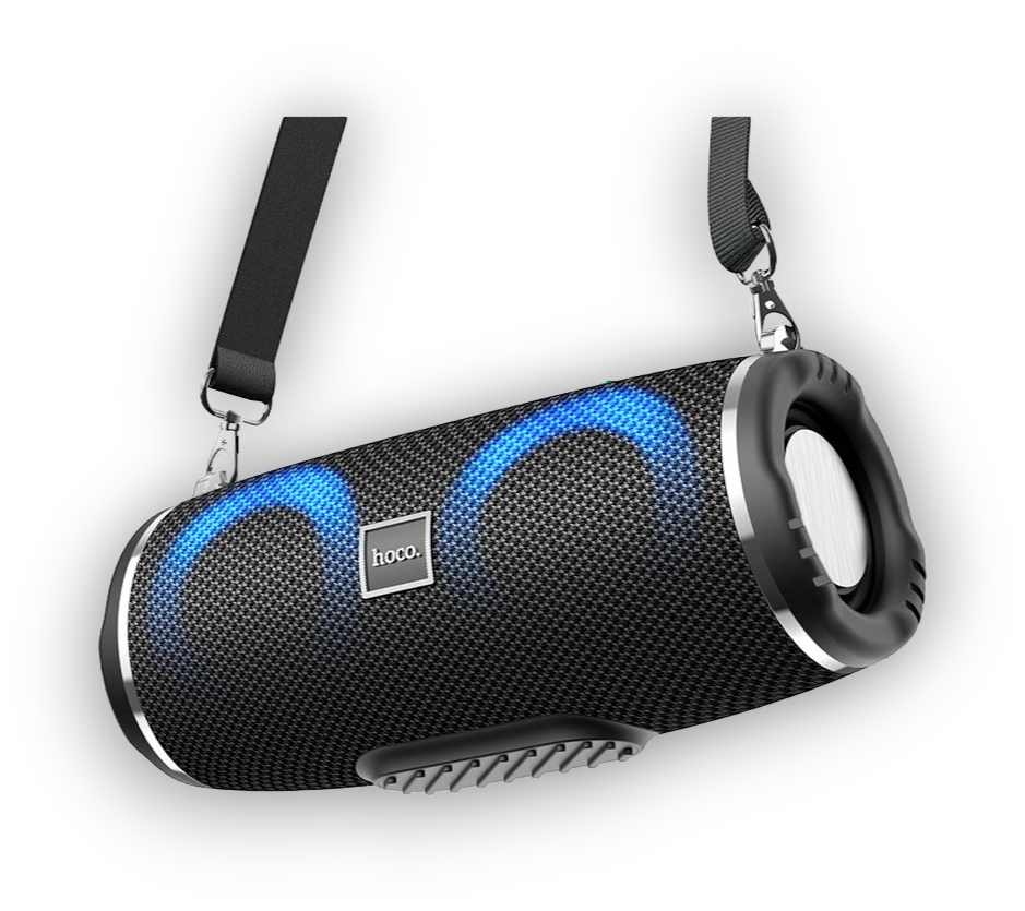 Bluetooth zvočnik Hoco "Sports" s paščkom in svetlobnimi učinki - Črna