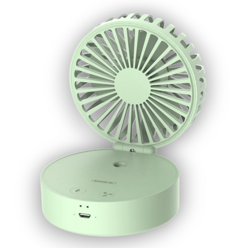 Prenosni ventilator z meglico in ambientno svetilko