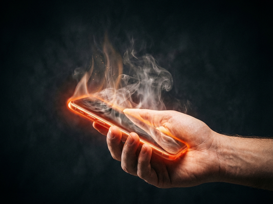 Pregrevanje telefona: telefon z vročinskim sijem in paro.