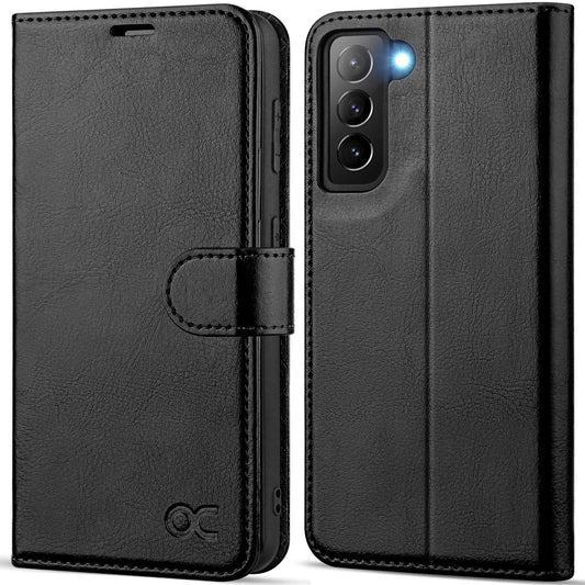 OCASE preklopni ovitek z RFID zaščito za Galaxy S21, črna, prostor za kartice, zaščita