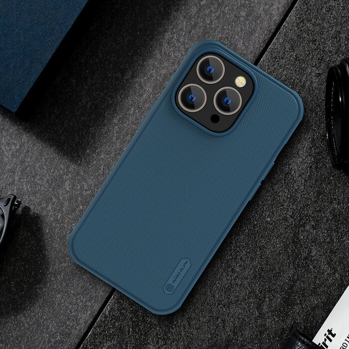 Ovitek "Nillkin Super Frosted Shield Pro" za iPhone 14 Pro Max - modra – Modra / PC