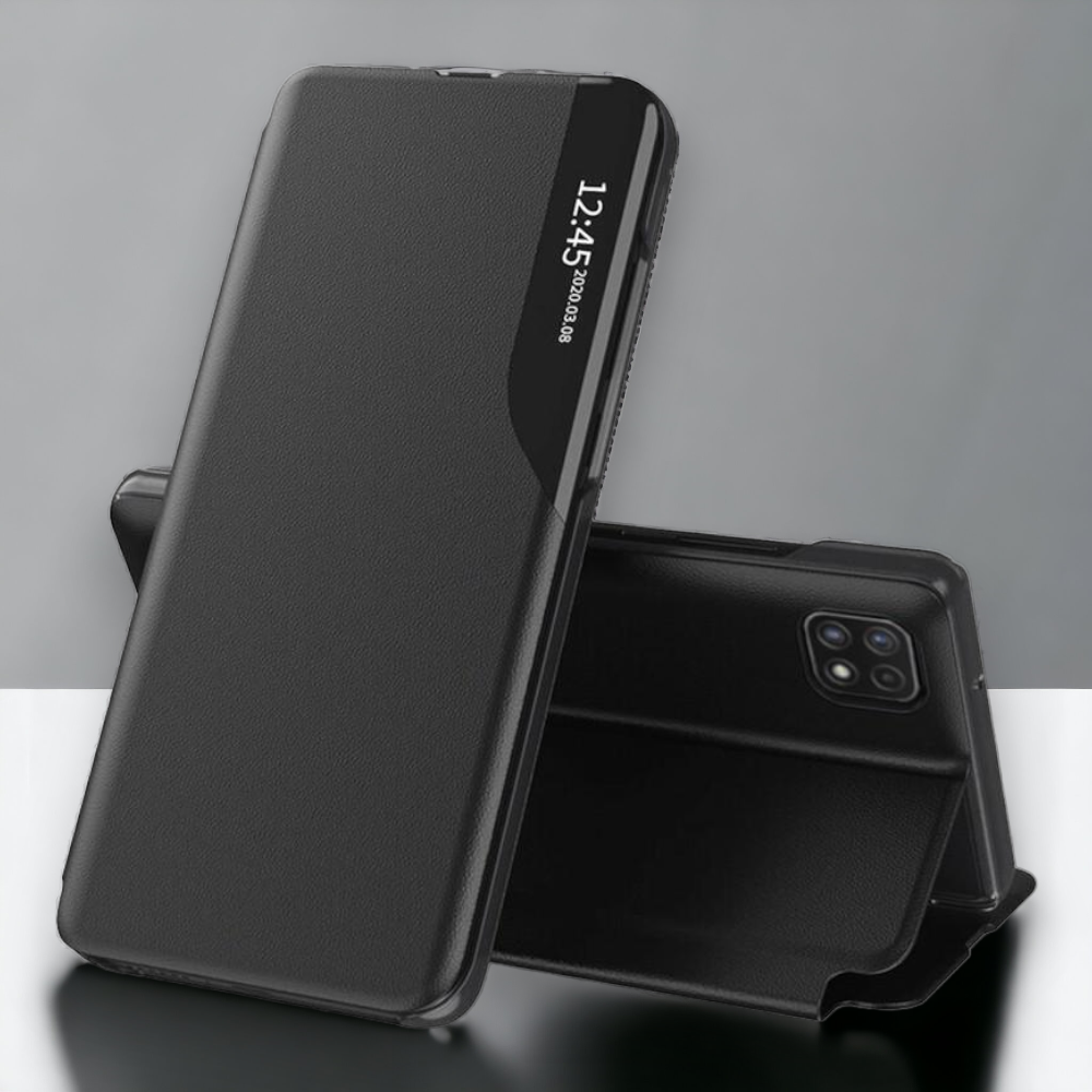 Pametna preklopna torbica za Samsung Galaxy A22 5G – Infostyle – Rdeča / Ekološko usnje + PC