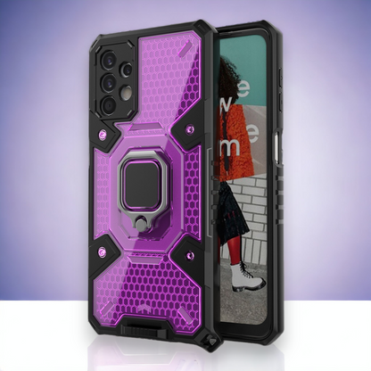 Silikonski ovitek "Honeycomb armor ring" za Samsung Galaxy A32 5G - Vijolična – Infostyle – Vijolična / PC + TPU silikon