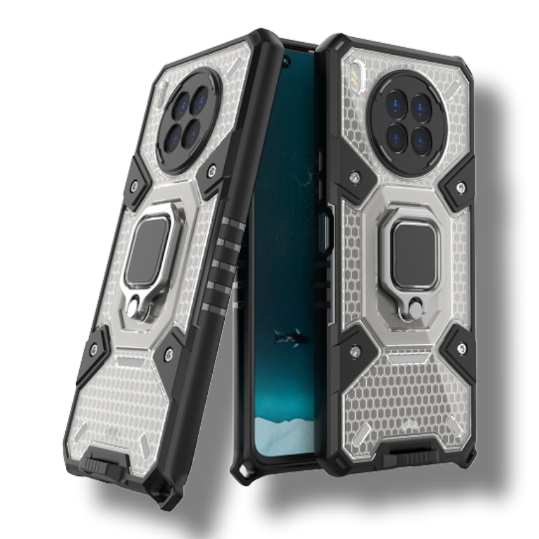 Silikonski ovitek "Honeycomb armor ring" za Honor 50 Lite - Črna – Infostyle – Črna / PC + TPU silikon