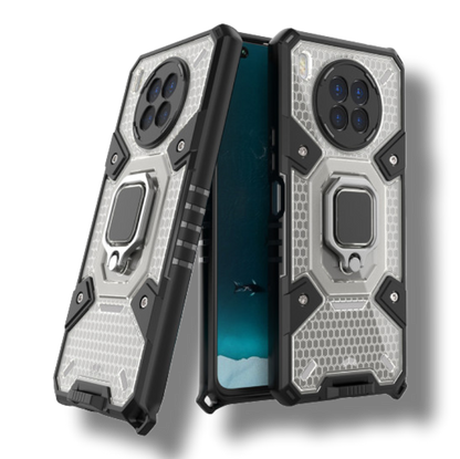 Silikonski ovitek "Honeycomb armor ring" za Honor 50 Lite - Črna – Infostyle – Črna / PC + TPU silikon