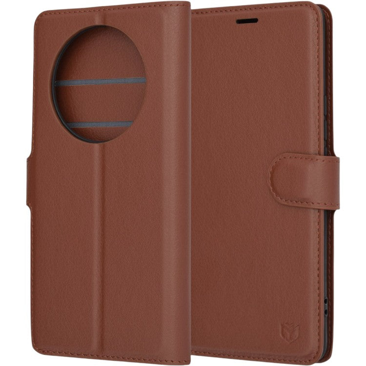 Preklopna torbica za telefon 'Leather Follo' Honor Magic6 Lite, rjava – Techsuit