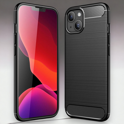 Silikonski ovitek "carbon" za iPhone 15 Plus - Črna – Techsuit – Črna / TPU silikon