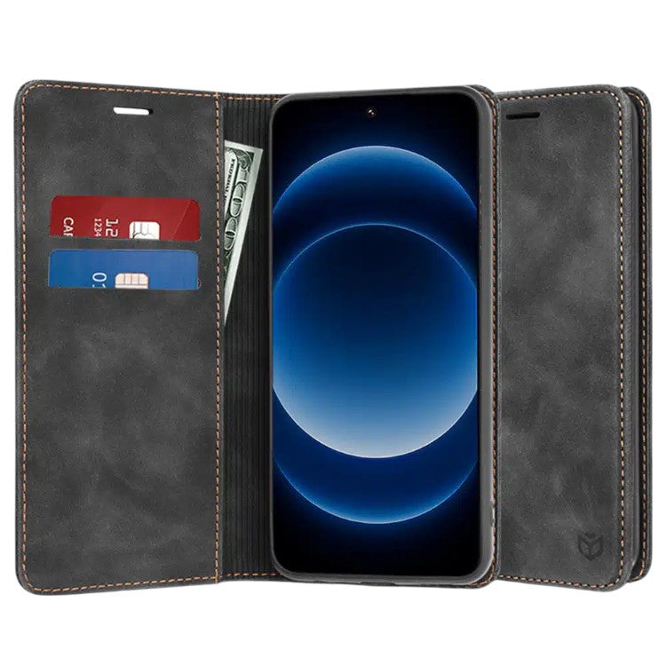 Preklopna torbica za telefon Xiaomi 14 Ultra, črna semiš – Techsuit