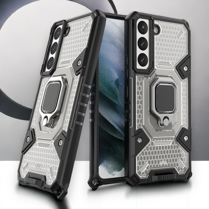 Silikonski ovitek "Honeycomb armor ring" za Samsung Galaxy S22 – Infostyle – Temno modra / PC + TPU silikon
