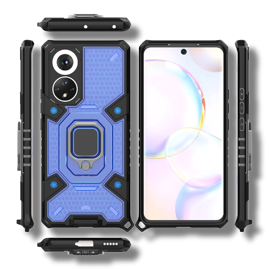 Silikonski ovitek "Honeycomb armor ring" za Honor 50 - Modra – Infostyle