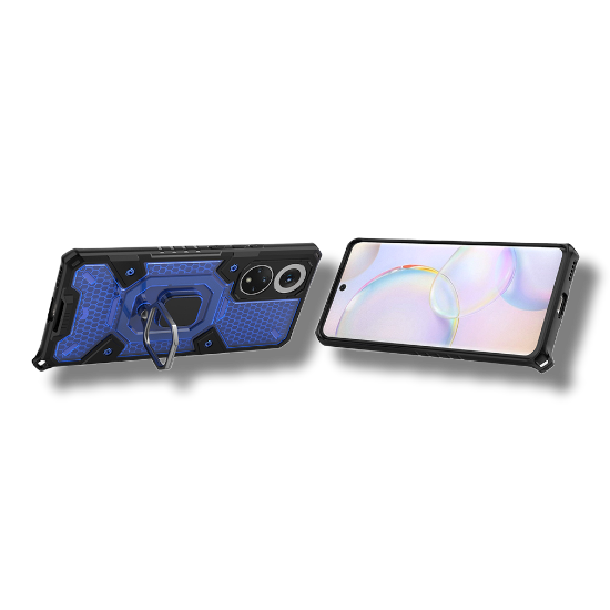 Silikonski ovitek "Honeycomb armor ring" za Honor 50 - Modra – Infostyle