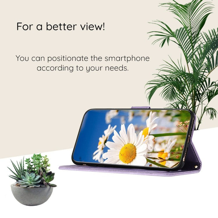 Preklopna torbica za telefon ''Flower'' Samsung Galaxy A15 4G/5G, vijolična – Infostyle